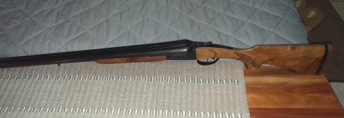Zabala 12 ga side by side shotgun with gun bag. R6500